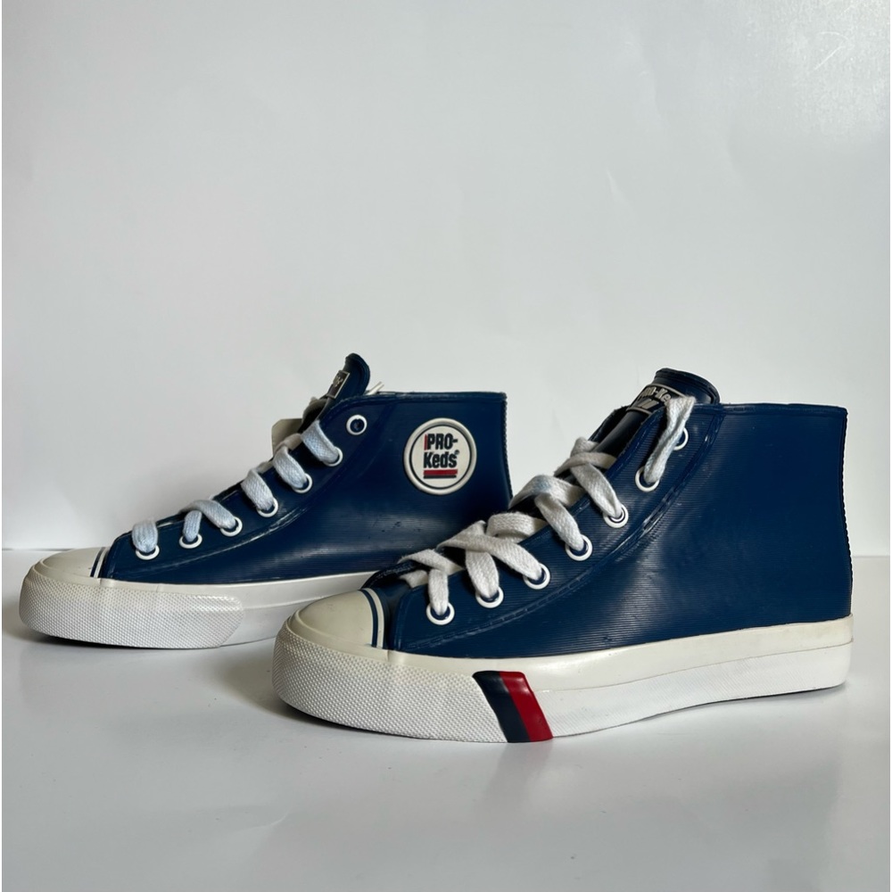 Prokeds blue & white high top rubber sneakers; size 9.5
